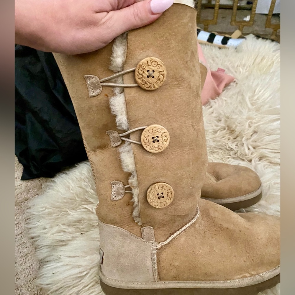 Ugg tan/cream Bailey Button Tall Boots